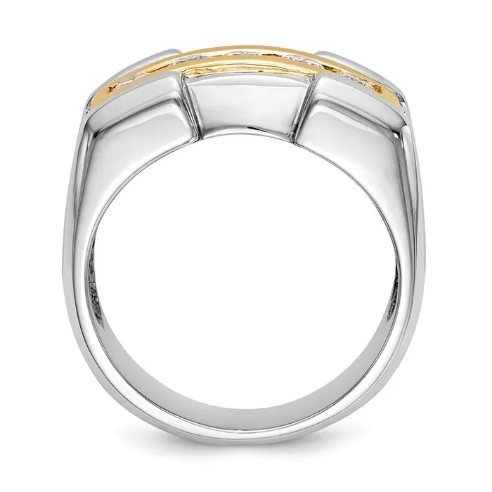 Rings 064ct CZ Solid Real 14K Yellow Gold Mens Wedding Band Ring Goldia
