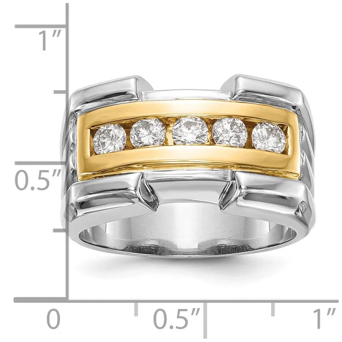 Rings 064ct CZ Solid Real 14K Yellow Gold Mens Wedding Band Ring Goldia