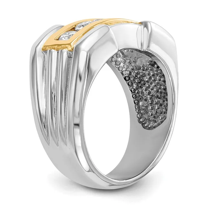 Rings 064ct CZ Solid Real 14K Yellow Gold Mens Wedding Band Ring Goldia