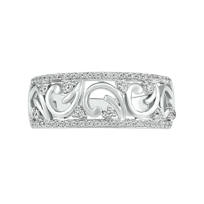 Rings Goldia 033 CT TW Natural Diamond Open Curlicue Ring in Solid 10K White Gold Rings Goldia 033 CT TW Natural Diamond Open Curlicue Ring in Solid 10K White Gold