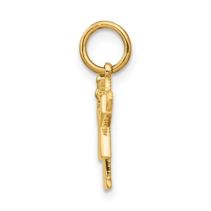 Charm Necklaces TreasureFineJewelers 14k Yellow Gold Mini Girl Love Charm