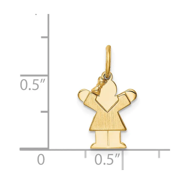 Charm Necklaces TreasureFineJewelers 14k Yellow Gold Mini Girl Love Charm