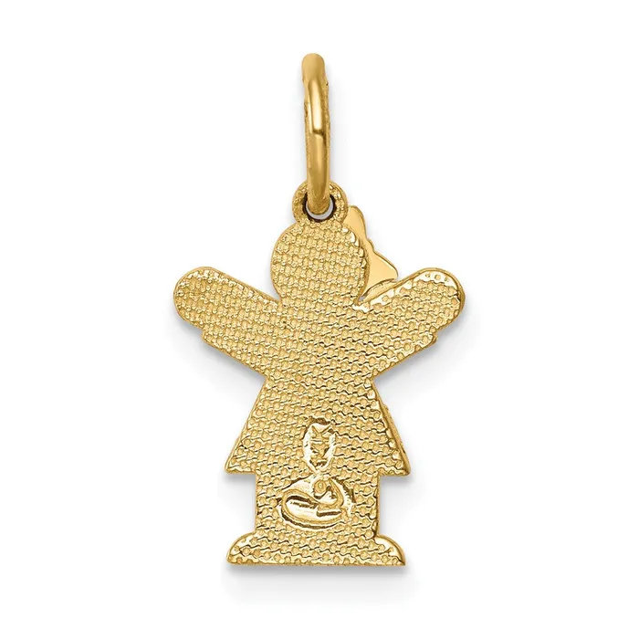 Charm Necklaces TreasureFineJewelers 14k Yellow Gold Mini Girl Love Charm