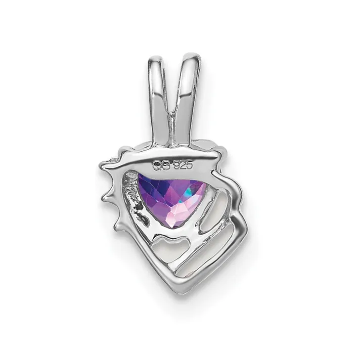 Necklaces TreasureFineJewelers 14k White Gold Amethyst and Diamond Pendant