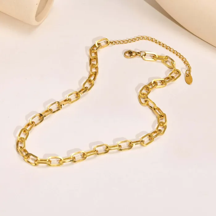 Trendolla Jewelry Necklaces 18K Gold Plated Woman Daily Chain Necklace Chain Bracelet