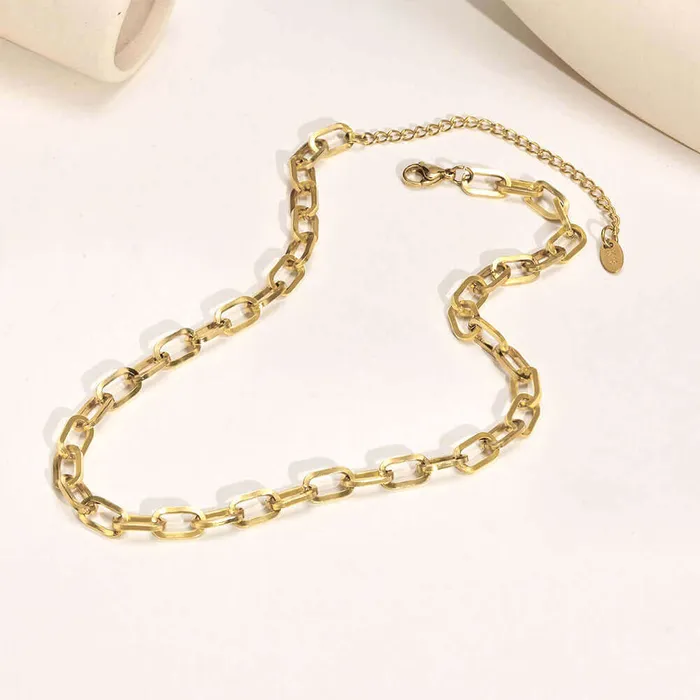 Trendolla Jewelry Necklaces 18K Gold Plated Woman Daily Chain Necklace Chain Bracelet