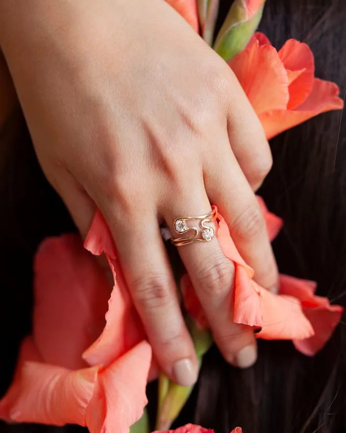 Faeber Studio Twin Flame Ring Set with Diamonds Rings