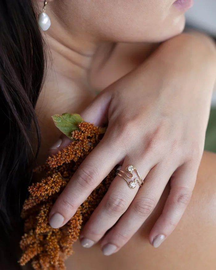 Faeber Studio Twin Flame Ring Set with Diamonds Rings