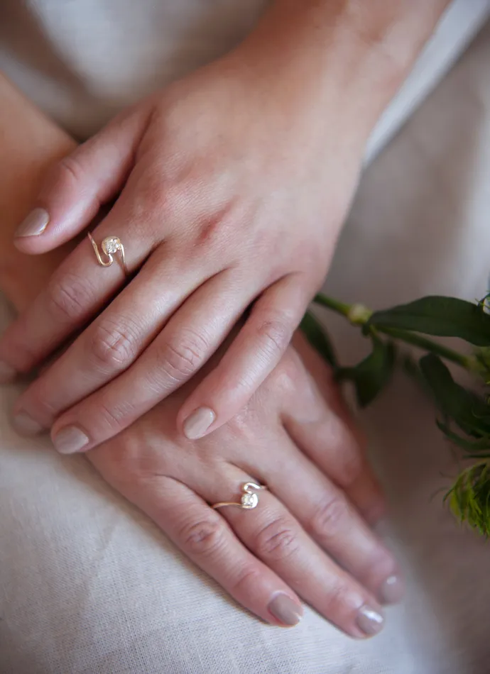 Faeber Studio Twin Flame Ring Set with Diamonds Rings