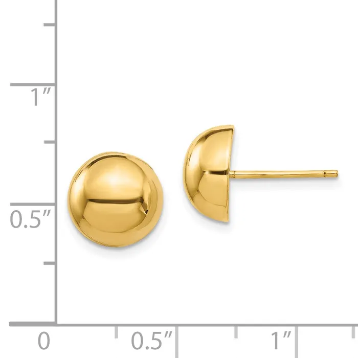 14k Polished 10mm Half Ball Post EarringsWBCE1034 WB Choice Jewelry Earrings 14k Polished 10mm Half Ball Post EarringsWBCE1034 WB Choice Jewelry Earrings