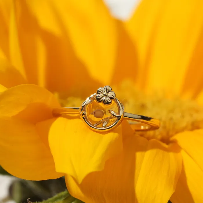 Rings faithbraceletco Flower Crest Sterling Silver Ring