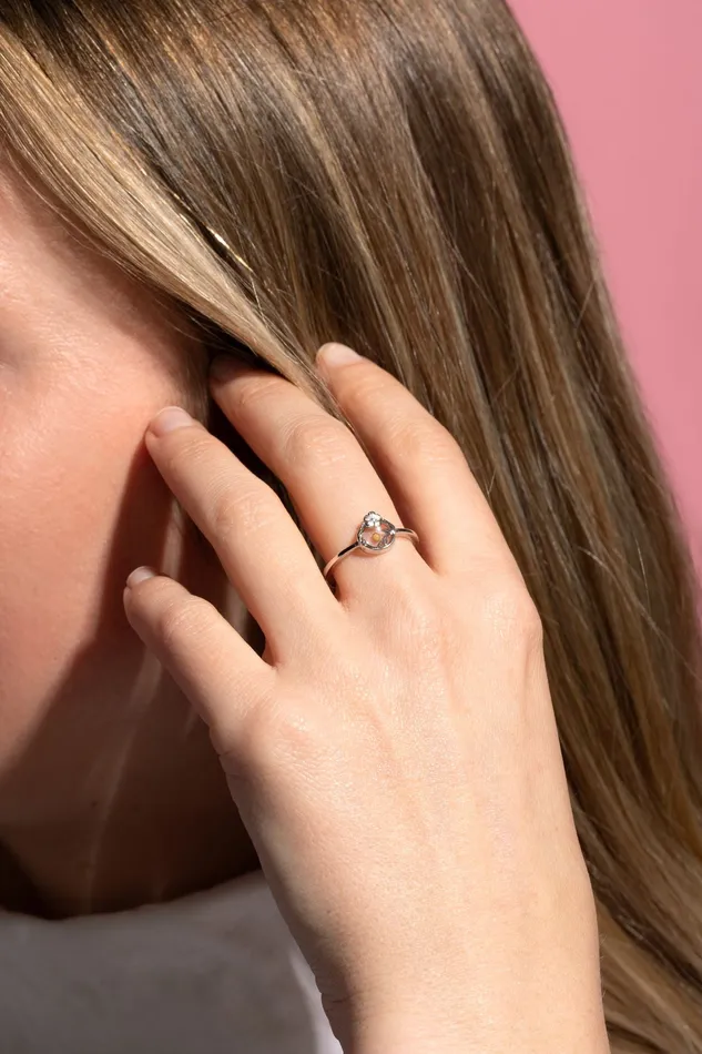 Rings faithbraceletco Flower Crest Sterling Silver Ring