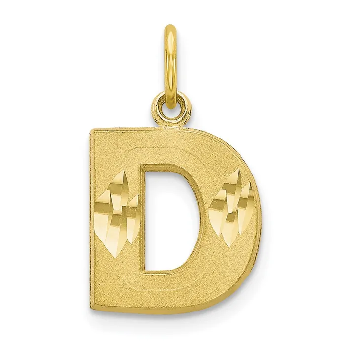 WB Choice Jewelry Charm Necklaces 10K Satin Diamondcut Initial D CharmWBC10C768D WB Choice Jewelry Charm Necklaces 10K Satin Diamondcut Initial D CharmWBC10C768D