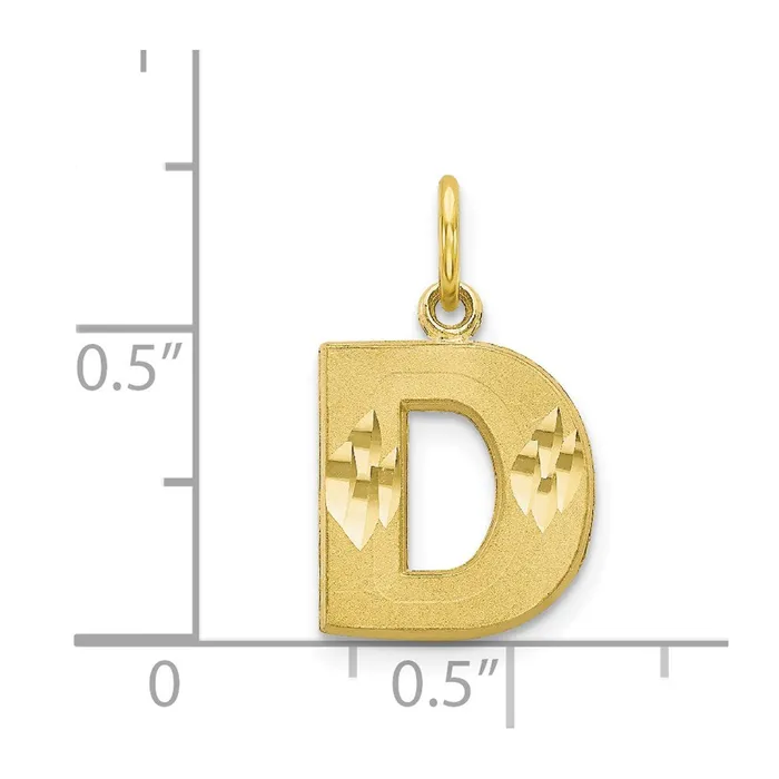 WB Choice Jewelry Charm Necklaces 10K Satin Diamondcut Initial D CharmWBC10C768D WB Choice Jewelry Charm Necklaces 10K Satin Diamondcut Initial D CharmWBC10C768D