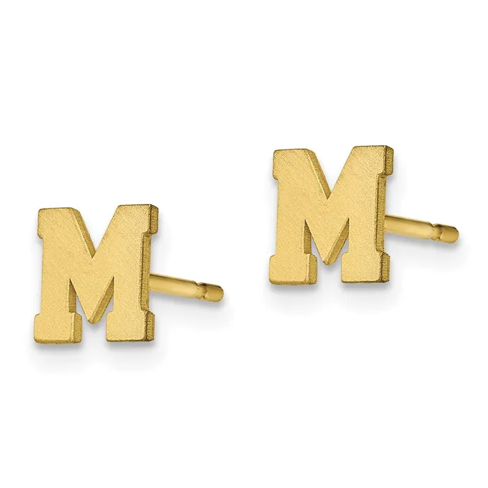 WB Choice Jewelry Earrings 10KY Brushed Initial Letter M Post EarringsWBC10XNE45YM WB Choice Jewelry Earrings 10KY Brushed Initial Letter M Post EarringsWBC10XNE45YM