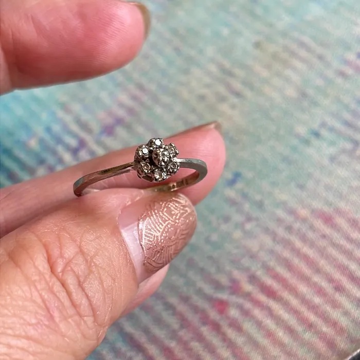 Vintage Paris Jewelry Rings Diamond Flower Ring Vintage Paris Jewelry Rings Diamond Flower Ring