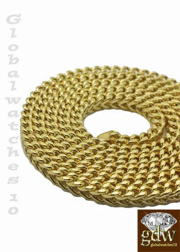 10k Yellow Gold Chain Mens Franco Necklace 24 Inch 55mm Lobster REAL 10KT GOLD Gold and Diamond Necklaces
