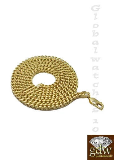10k Yellow Gold Chain Mens Franco Necklace 24 Inch 55mm Lobster REAL 10KT GOLD Gold and Diamond Necklaces
