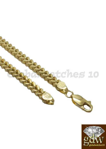 10k Yellow Gold Chain Mens Franco Necklace 24 Inch 55mm Lobster REAL 10KT GOLD Gold and Diamond Necklaces