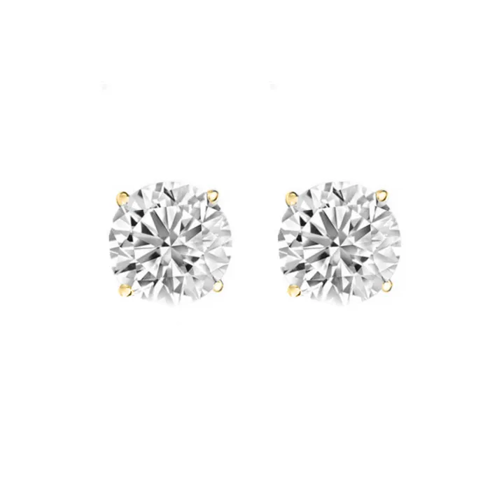 14kt Yellow Gold Four Claw Stud Earrings Independent Jewellers Earrings
