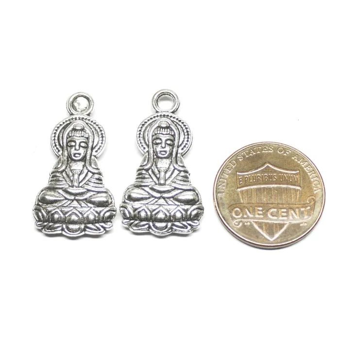 3 Buddha Charms Antique Silver Tone Meditation Charm Beads Supplies USA Charm Necklaces 3 Buddha Charms Antique Silver Tone Meditation Charm Beads Supplies USA Charm Necklaces