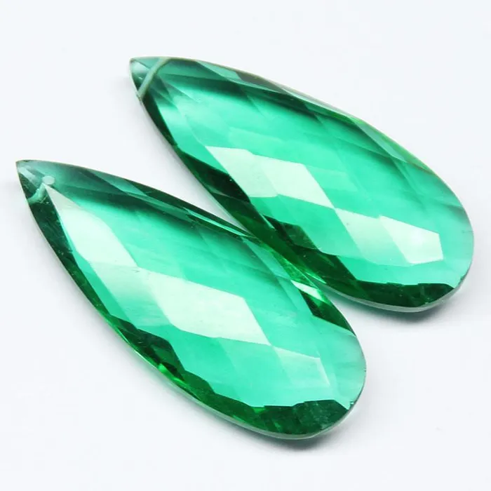 Beads Supplies USA 6pc 35mm Beautiful Emerald Green Quartz Faceted Pear Drop Briolette Loose Beads Earrings Beads Supplies USA 6pc 35mm Beautiful Emerald Green Quartz Faceted Pear Drop Briolette Loose Beads Earrings