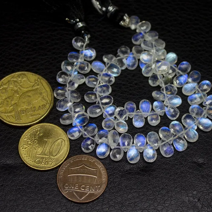 Beads Supplies USA Flashy Real Blue Moonstone Gemstone Faceted Pear Drop Briolette Beads 7mm 6mm 5 Earrings Beads Supplies USA Flashy Real Blue Moonstone Gemstone Faceted Pear Drop Briolette Beads 7mm 6mm 5 Earrings