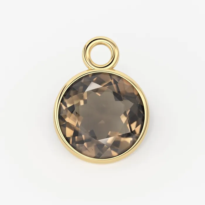 Charm Necklaces Jalvi Co Smoky Quartz 14k Solid Gold Charm 456mm Natural Brown Gemstone Pendant 2pc Charm Necklaces Jalvi Co Smoky Quartz 14k Solid Gold Charm 456mm Natural Brown Gemstone Pendant 2pc