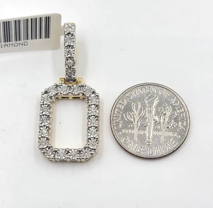 Globalwatches10 Real 10k Gold Diamond Letter O Initial Alphabet CharmPendant 125 Charm Necklaces