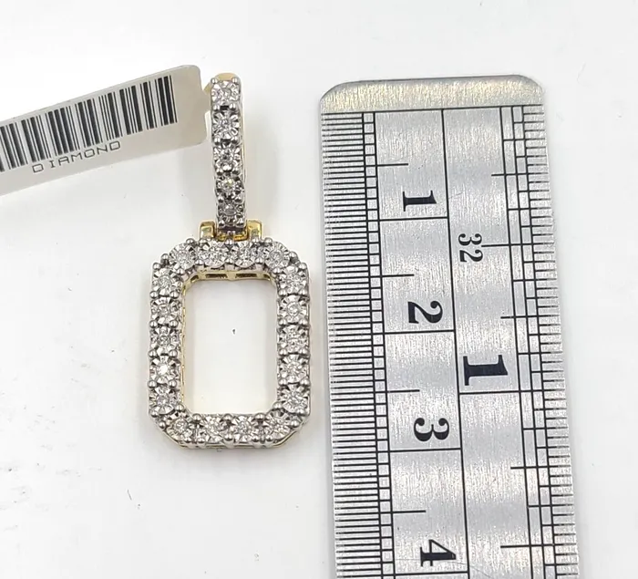 Globalwatches10 Real 10k Gold Diamond Letter O Initial Alphabet CharmPendant 125 Charm Necklaces