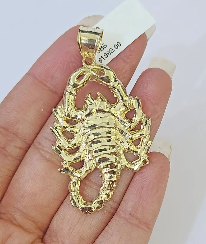 Globatwatches10 Charm Necklaces 10K Yellow Gold Scorpion Charm Pendant Zodiac Sign Real 10k Real Genuine Globatwatches10 Charm Necklaces 10K Yellow Gold Scorpion Charm Pendant Zodiac Sign Real 10k Real Genuine