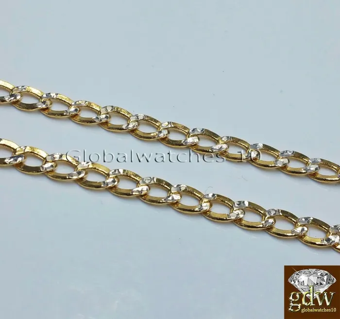 Gold and Diamond Earrings Real 10k Yellow Gold Miami Cuban Diamond Cut Chain in Various Length 2226 Inch