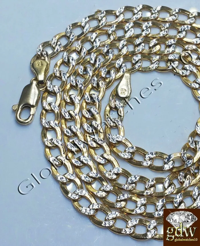 Gold and Diamond Earrings Real 10k Yellow Gold Miami Cuban Diamond Cut Chain in Various Length 2226 Inch