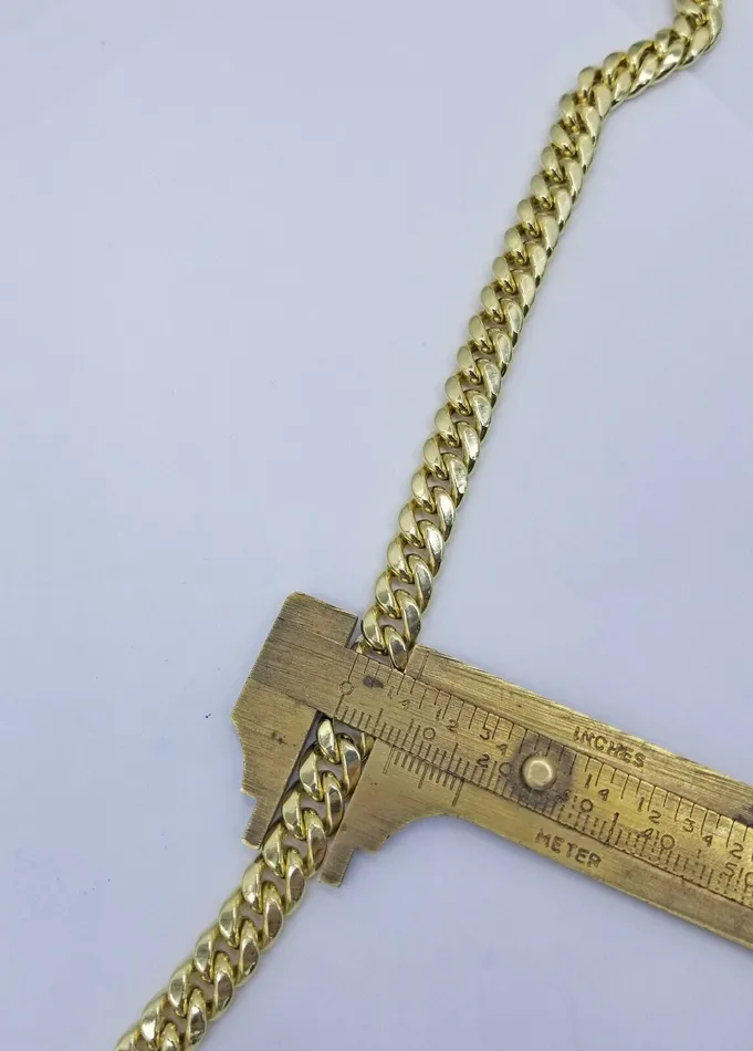 Gold and Diamond Necklaces Real 10K Yellow Gold Chain 8mm 20 Necklace Miami Cuban Link Mens Box Lock SHORT