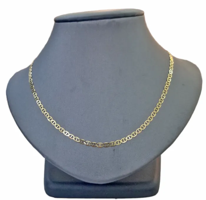 Gold and Diamond Real 10k Yellow Gold Mariner Anchor Link Chain 3mm Necklace 16 Inch Necklaces Gold and Diamond Real 10k Yellow Gold Mariner Anchor Link Chain 3mm Necklace 16 Inch Necklaces