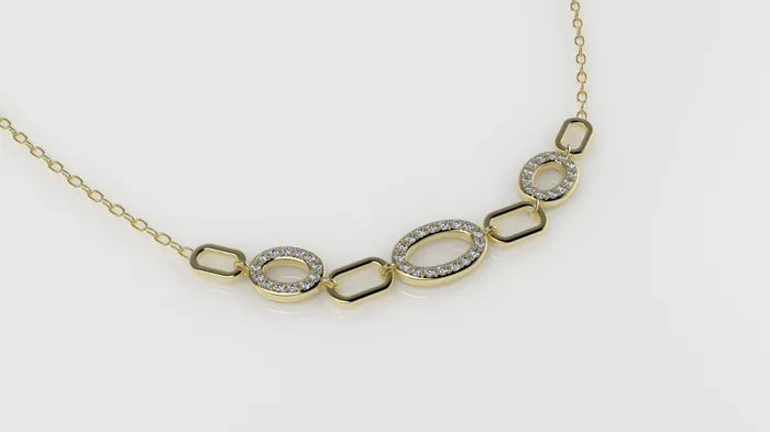 Jcm 21 jewelry Necklaces 14K Gold Necklace with 43 DIAMONDS length is 18 inches with chain STT Prong