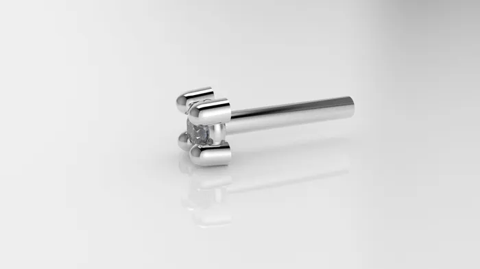 JCM DESIGN JEWELRY Earrings 14K Ear Piercing with 1 Diamond 15mm 4 Prongs