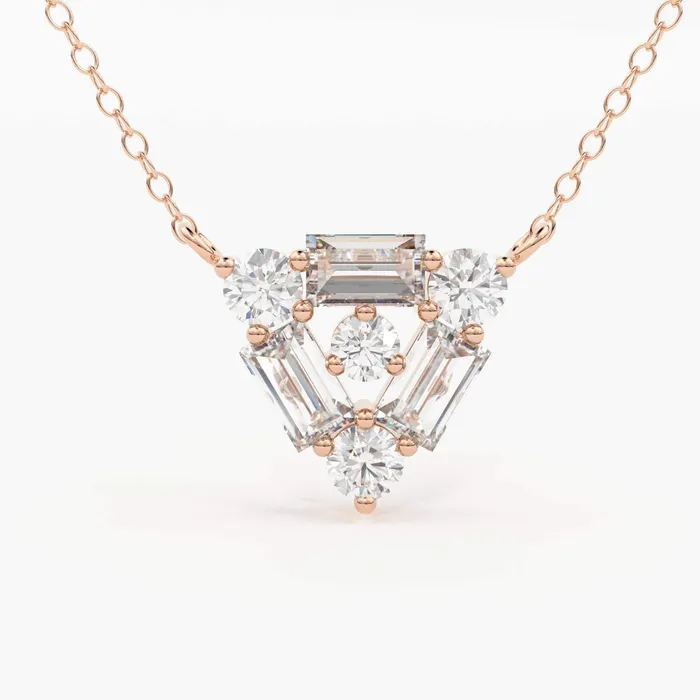Necklaces Baguette Diamond Necklace 14k Gold Triangle Shaped Round and Baguette Diamond Necklace Minimalist Layering Gold Necklace Charm Necklace Jalvi Co Necklaces Baguette Diamond Necklace 14k Gold Triangle Shaped Round and Baguette Diamond Necklace Minimalist Layering Gold Necklace Charm Necklace Jalvi Co