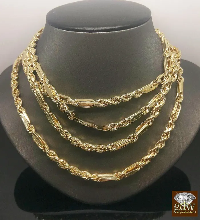 Necklaces Gold and Diamond Real 10k Yellow Gold Milano Rope Necklace Real Gold 22 24 26 28 Necklaces Gold and Diamond Real 10k Yellow Gold Milano Rope Necklace Real Gold 22 24 26 28
