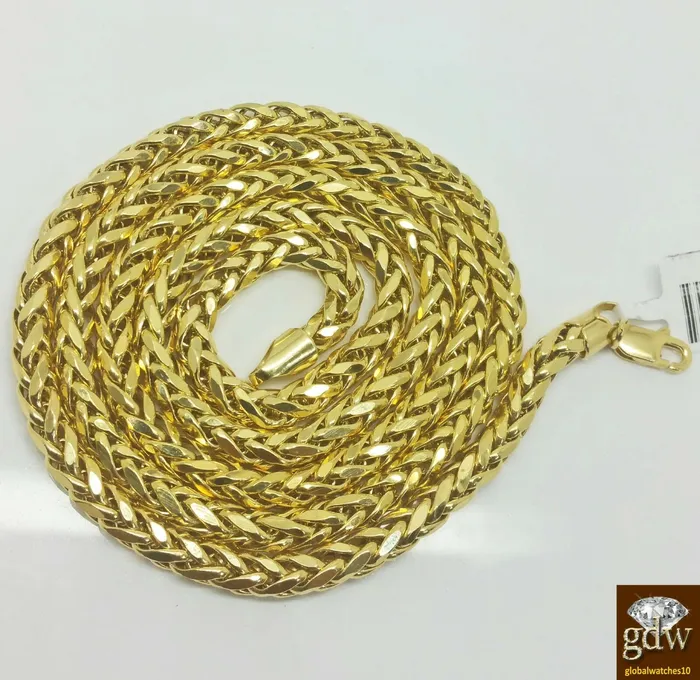 Real 10k Gold 4mm Men yellow Gold Palm Chain Necklace 24 inch Cuban Rope Gold and Diamond Necklaces Real 10k Gold 4mm Men yellow Gold Palm Chain Necklace 24 inch Cuban Rope Gold and Diamond Necklaces