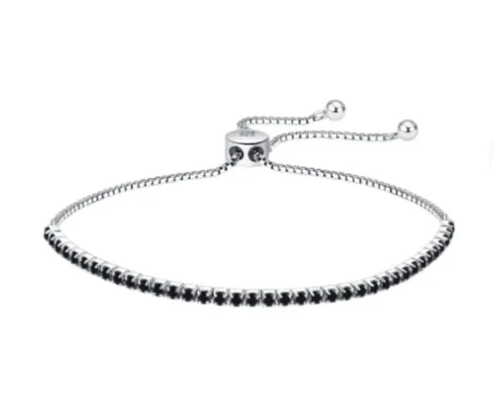 Sterling Silver Black CZ Pull Adjustable Bracelet Sophiareneboutiquecom Bracelets Sterling Silver Black CZ Pull Adjustable Bracelet Sophiareneboutiquecom Bracelets