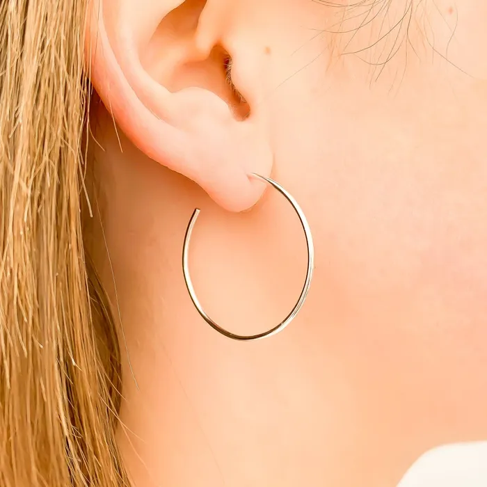 30mm Hoop Earrings Silver Hoops By Hand Earrings