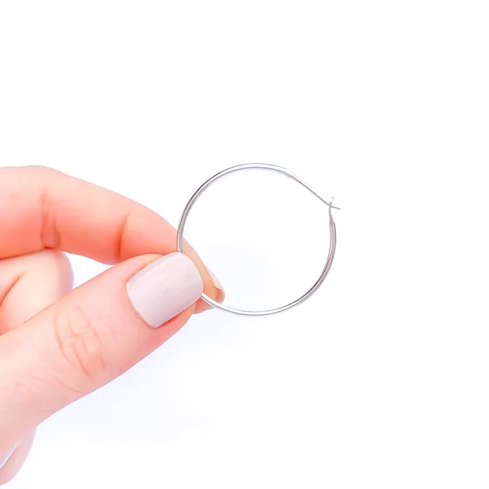 30mm Hoop Earrings Silver Hoops By Hand Earrings