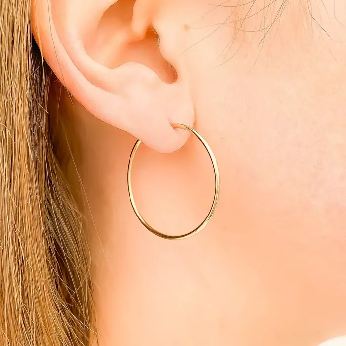 30mm Hoop Earrings Silver Hoops By Hand Earrings