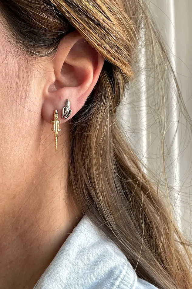 BIBI VAN DER VELDEN Earrings White Gold Diamond Banana Stud BIBI VAN DER VELDEN Earrings White Gold Diamond Banana Stud