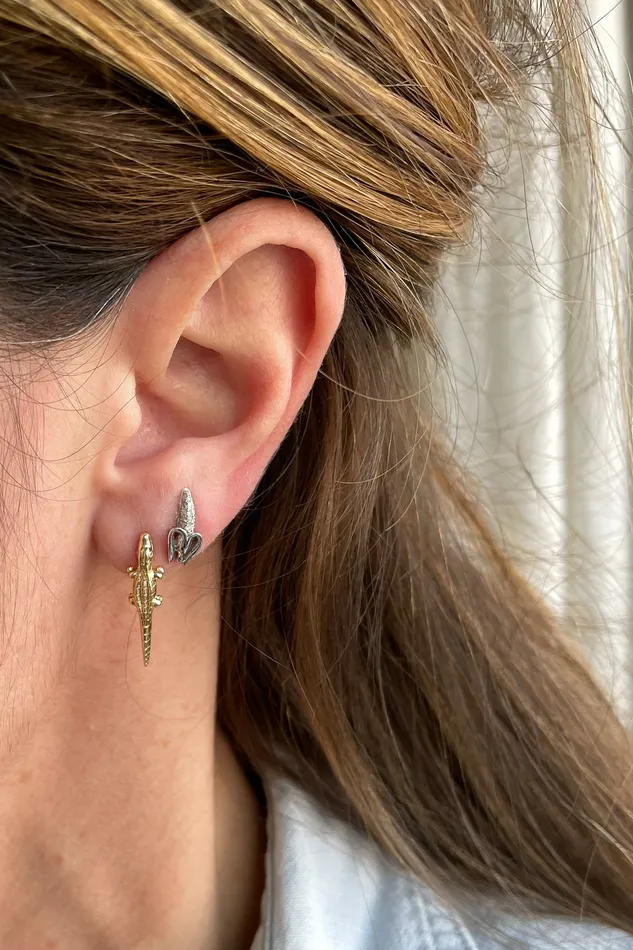 BIBI VAN DER VELDEN Earrings White Gold Diamond Banana Stud BIBI VAN DER VELDEN Earrings White Gold Diamond Banana Stud