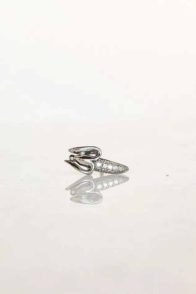 BIBI VAN DER VELDEN Earrings White Gold Diamond Banana Stud BIBI VAN DER VELDEN Earrings White Gold Diamond Banana Stud