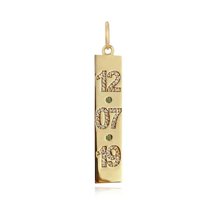 Charm Necklaces Alev Collection Date Pave Plate Charm