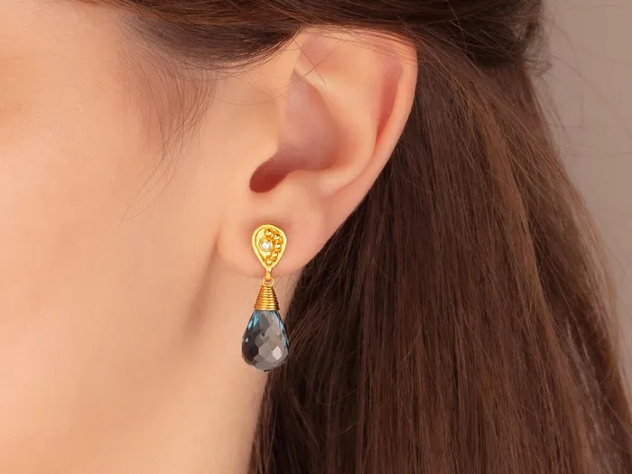 Earrings GG GOLD OOAK GURHAN Spell Gold Topaz Single Drop Earrings 14x9mm Teardrop Earrings GG GOLD OOAK GURHAN Spell Gold Topaz Single Drop Earrings 14x9mm Teardrop