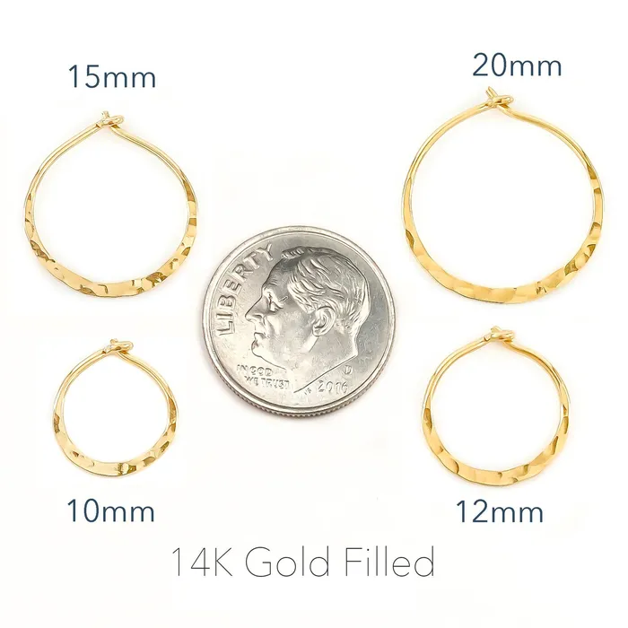Earrings Hoops By Hand 12mm Hammered Hoop Earrings 14K Gold Filled Earrings Hoops By Hand 12mm Hammered Hoop Earrings 14K Gold Filled